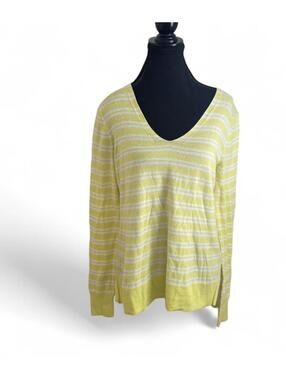 Gap women’s yellow striped longsleeve sweater
